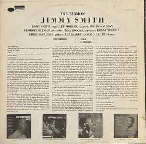 Image of Back Cover of LP - VG/VG - JIMMY SMITH, The Sermon! (Blue Note; BST 84011, US 1973 Reissue, Pasteback Sleeve, Black B labels), Slight label layout variation but unable to find exact match,  - 3546289S