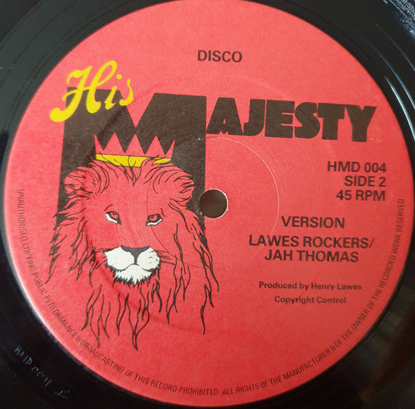 Image of Back Cover of 12" - /G+ - BARRINGTON LEVI, Shaolin Temple (His Majesty; HMD 004, UK 1980), WOL. Plays above grade, but marks on either side of disc cause slight surface noise throughout. Couple of pops on the dub,  - 3646035S