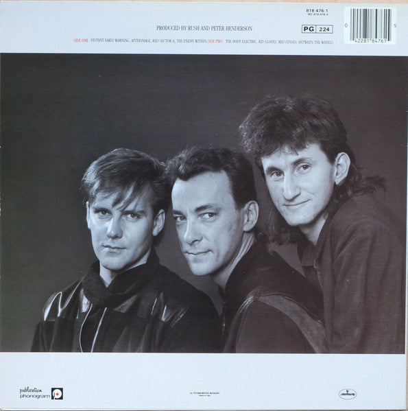 Image of Back Cover of LP - VG/VG+ - RUSH, Grace Under Pressure (Mercury; 818 476-1, France 1984, Inner), Light wear and sticker residue on sleeve. ,  - 3646053S