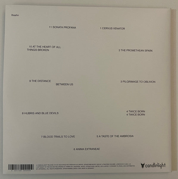 Image of Back Cover of 2xLP - EX/EX - IHSAHN, Ihsahn (Orchestral) (Candlelight Records; CNDL800240P, Europe 2024, Gatefold, Insert, Clear With Black Smoke Vinyl), Opened Instore, Still In Stickered Shrinkwrap,  - 3646007S