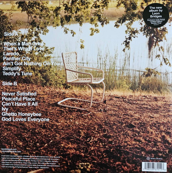 Image of Back Cover of LP - EX/EX - LEON BRIDGES, Leon (Columbia; 19802837911, Europe 2024, Picture Sleeve, Inner & Insert, Smoke / Marbled Vinyl), ,  - 3526319E
