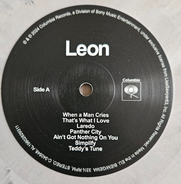 Image of Label Cover of LP - EX/EX - LEON BRIDGES, Leon (Columbia; 19802837911, Europe 2024, Picture Sleeve, Inner & Insert, Smoke / Marbled Vinyl), ,  - 3526319E