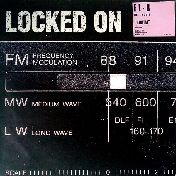 Image of Front Cover of 12" - G+/G+ - EL-B FEAT: JUICEMAN, Digital (Locked On; LOCKED 025, UK 2000, Stickered Company Sleeve), Sleeve is frayed and worn with a split spine. ,  - 3616023C