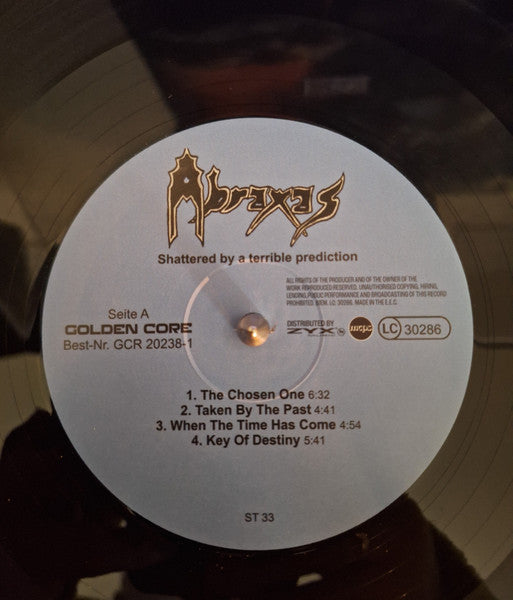 Image of Label Cover of LP - EX/EX - ABRAXAS, Shattered By A Terrible Prediction / Signs (Golden Core; GCR 20238-1, Germany 2025, Insert, Side A has the 1989 EP, side B has the 1991 "Signs" demo), Opened Instore, Still In Shrinkwrap,  - 3646013S