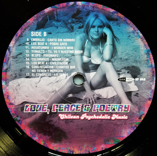 Image of Label Cover of LP - EX/EX - VARIOUS, Love, Peace and Poetry - Chilean Psychedelic Music (Normal Records; LP 049, Germany 2003, Gatefold, Purple Vinyl), ,  - 3626071E