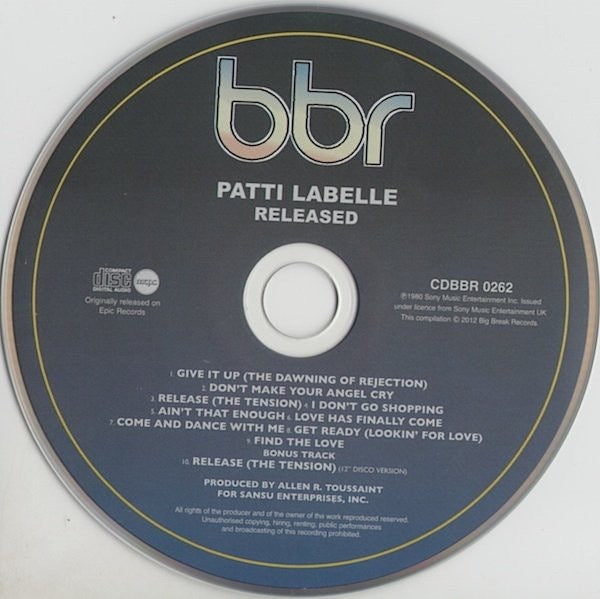 Image of Label Cover of CD - VG+/VG+ - PATTI LABELLE, Released (Big Break Records; CDBBR 0262, UK 2014 Reissue, Jewel Case), ,  - 3616012C