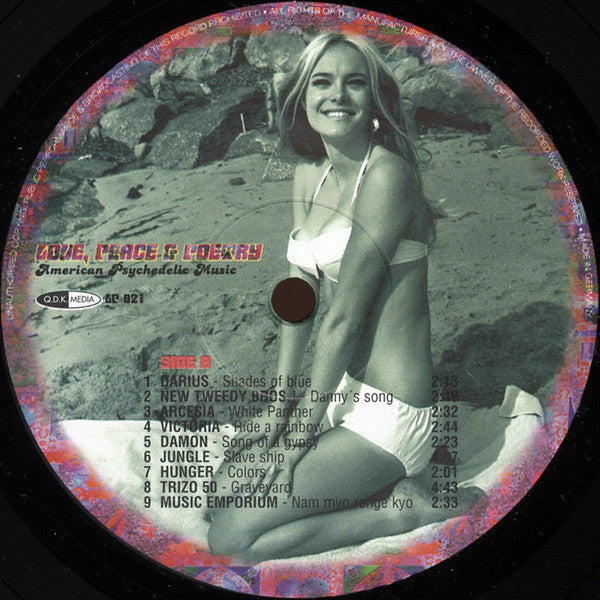 Image of Label Cover of LP - EX/EX - VARIOUS, Love, Peace and Poetry - American Psychedelic Music (Normal Records; LP 021, Germany 2001, Gatefold, Yellow Marble Vinyl), ,  - 3626075E