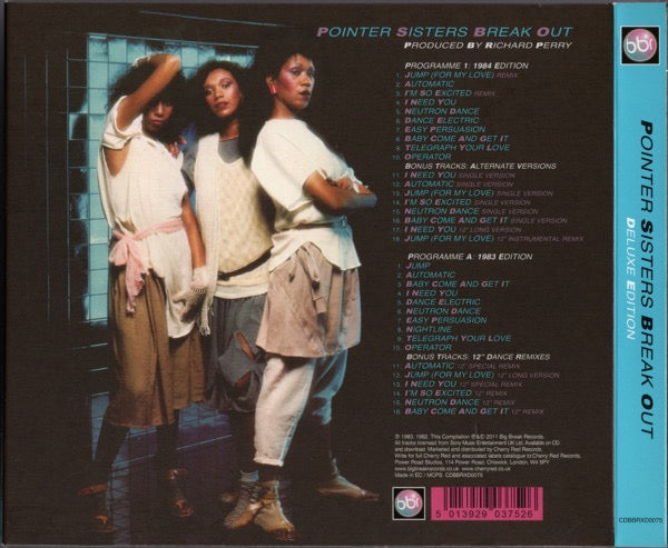 Image of Back Cover of 2xCD - VG+/VG+ - POINTER SISTERS, Break Out (Big Break Records; CDBBRXD0075, UK , Double Digipak, Booklet), ,  - 3616013C