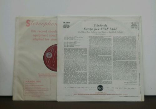 Image of Back Cover of LP - VG/VG - JEAN MOREL, ROYAL OPERA HOUSE ORCHESTRA, COVENT GARDEN, Tchaikovsky: Excerpts From Swan Lake (RCA Red Seal Living Stereo; SB.2012, UK 1959 Reissue, Laminated Scalloped Flipback Sleeve, Sleeve Date 11/59), Light Marks and Little Surface Noise. Sleeve has Minor Creasing,  - 3626081E