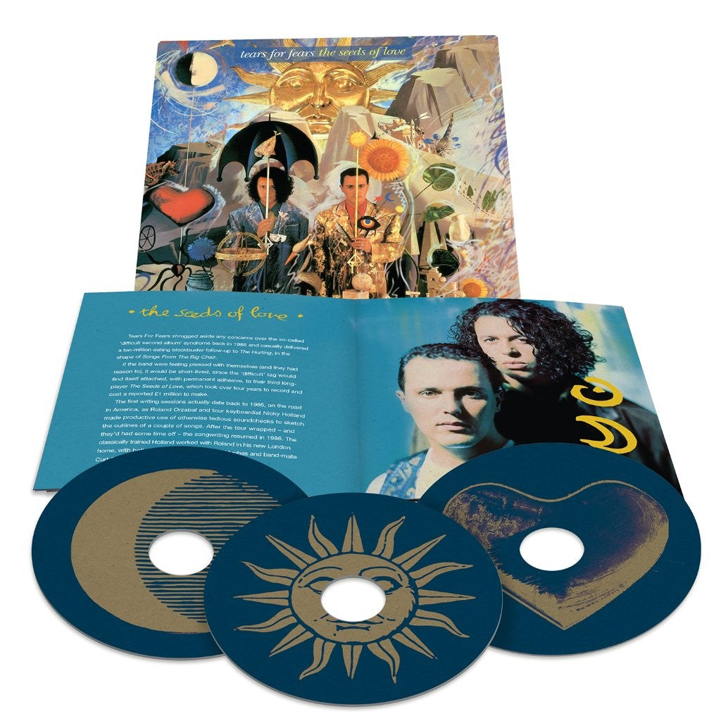 Image of Front Cover of 3xCD - NEW/NEW - TEARS FOR FEARS, The Seeds Of Love (UMR; 5781246, UK 2026 Reissue), , The acclaimed 1989 album from Tears For Fears in an expansive 3CD edition, featuring the original album alongside B-sides, alternate mixes, radio edits and rare recordings from the era. Presented in a deluxe 3CD digipack with a booklet featuring interviews with the band and key contributors. - 9412401C