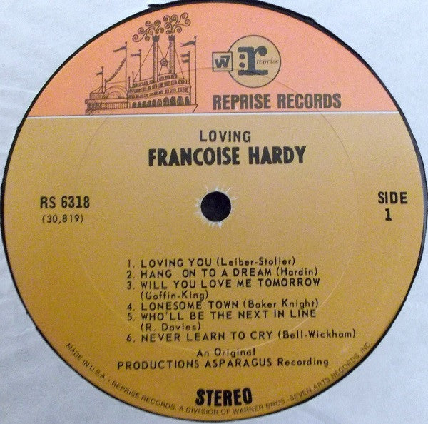 Image of Label Cover of LP - VG/VG - FRANCOISE HARDY, Loving (Reprise Records; RS 6318, US 1968), ,  - 3626035E