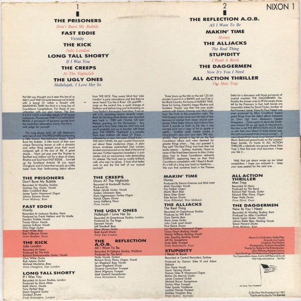 Image of Back Cover of LP - VG+/VG+ - VARIOUS, A Countdown Compilation: Smashing Time (Re-Elect The President; NIXON 1, UK 1987), ,  - 3626084E