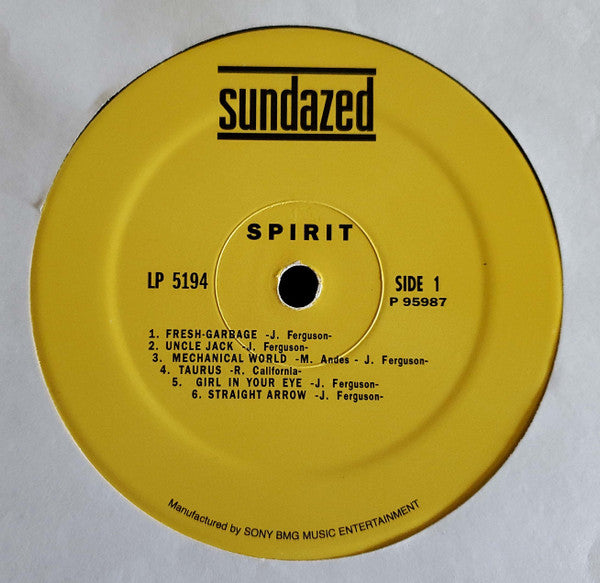 Image of Label Cover of LP - EX/EX - SPIRIT, Spirit (Sundazed Music; LP 5194, US 2010 Reissue, Mono - 180 g Vinyl), Still In Opened Shrinkwrap With Hype Sticker,  - 3626089E