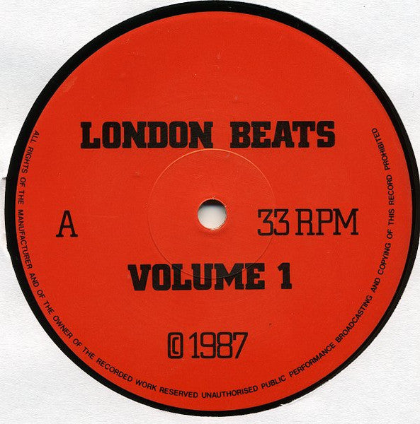 Image of Front Cover of 12" - /VG - VARIOUS, London Beats - Volume 1 (London Beats; MJ - 001, UK 1987), Light marks only, Classic rare Cut-Up/DJ bootleg 12'. The A side contains portions of.Sweet Charles - soul man.James brown & The JB's - More Peas.James brown & The JB's - You can have watergate.Headhunters - If You've Got it, You'll Get it.The Equals - funky like a train.Bar kays - Holy ghost.Donald Byrd - DominoesFun boy three - Faith hope & charity.Blackbryrds - rock creek park.Full force - Al