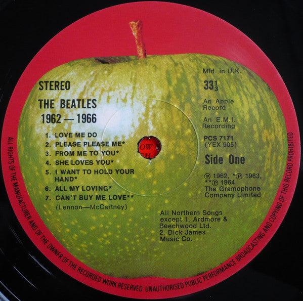 Image of Label Cover of 2xLP - VG/VG - THE BEATLES, 1962-1966 (Apple Records; PCSP 717, UK 1983 Reissue, Gatefold, 2 Inners), ,  - 3626041E