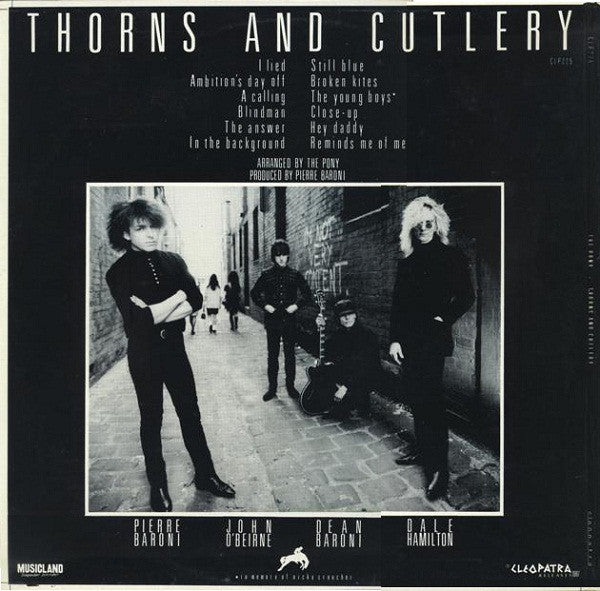 Image of Back Cover of LP - VG+/VG+ - THE PONY, Thorns And Cutlery (Cleopatra Records; CLP225, Australia 1987, Gatefold), ,  - 3626091E