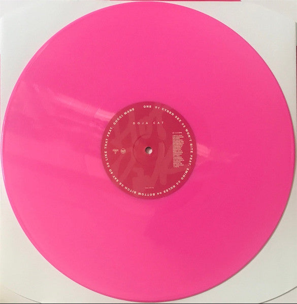 Image of Label Cover of LP - EX/EX - DOJA CAT, Hot Pink (Kemosabe Records; 19439-71705-1, Europe 2022 Reissue, Picture Sleeve, Insert, Pink Vinyl (Darker Shade, Non-Marbled)), Still in opened shrinkwrap. Disc looks unplayed,  - 3626059E