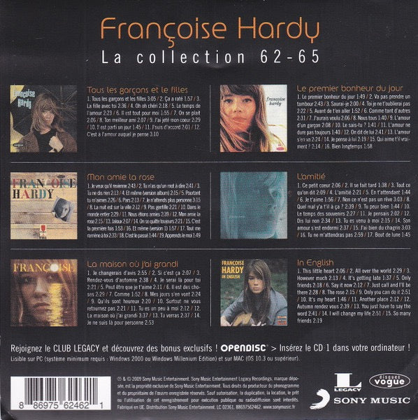 Image of Back Cover of 6xCD - VG+/VG+ - FRANCOISE HARDY, La Collection 62-66 (Disques Vogue; 88697562462, France 2009, Box Set, Booklet & Info Sheet), ,  - 3616048C