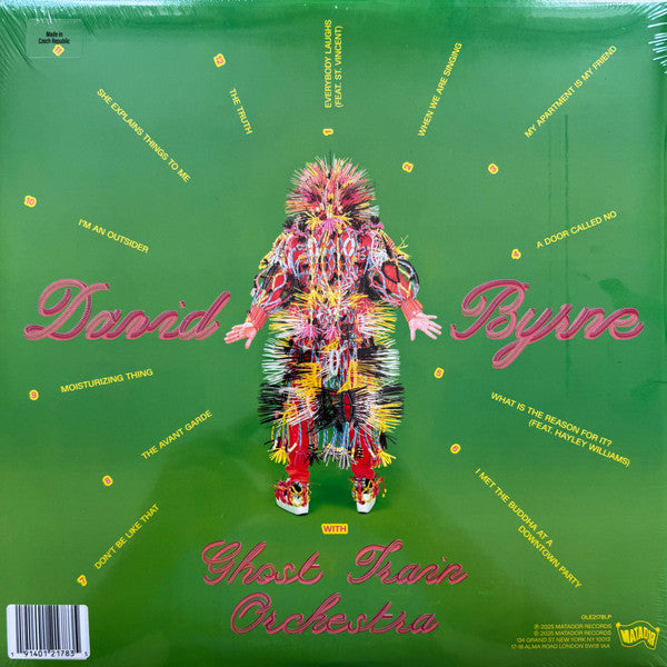 Image of Back Cover of LP - EX/EX - DAVID BYRNE WITH GHOST TRAIN ORCHESTRA, Who Is The Sky? (Matador; OLE2178LP2, Worldwide 2025, Poster, Yellow Vinyl), ,  - 3626098E