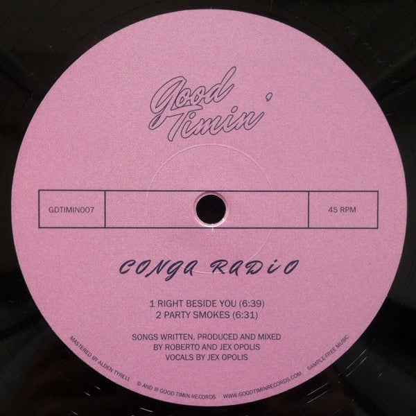 Image of Front Cover of 12" - /VG - CONGA RADIO, Right Beside You (Good Timin'; GDTIMIN007, Canada 2016), ,  - 3616030C