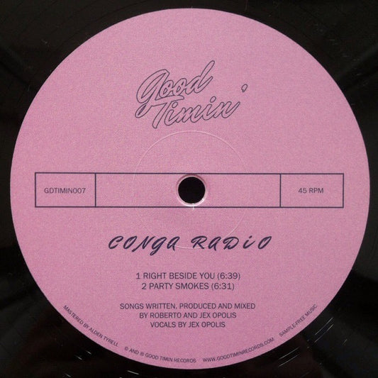 Image of Front Cover of 12" - /VG - CONGA RADIO, Right Beside You (Good Timin'; GDTIMIN007, Canada 2016), ,  - 3616030C