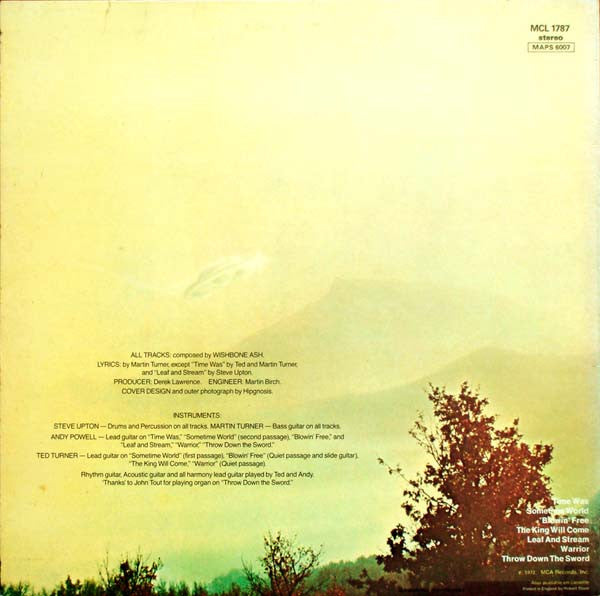 Image of Back Cover of LP - VG+/VG+ - WISHBONE ASH, Argus (MCA Blue Rainbow; 250 473-1, Europe 1980s Reissue), ,  - 3626104E