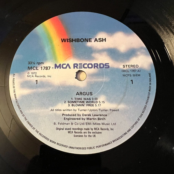 Image of Label Cover of LP - VG+/VG+ - WISHBONE ASH, Argus (MCA Blue Rainbow; 250 473-1, Europe 1980s Reissue), ,  - 3626104E