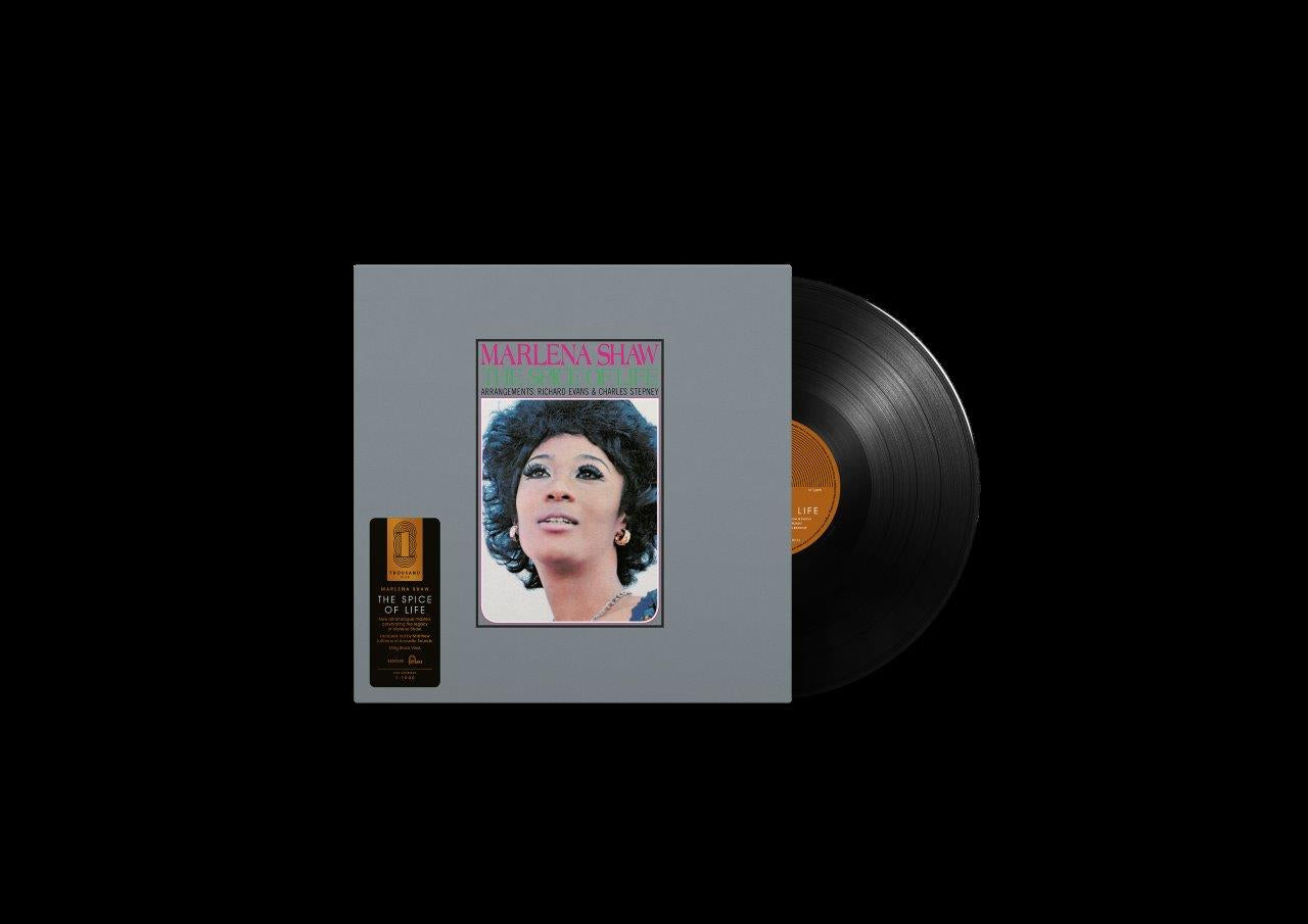 Image of Back Cover of LP - NEW/NEW - MARLENA SHAW, The Spice Of Life (Thousand Club) (Fontana; 8854250, UK 2026, Card Sleeve, Foil Sticker, Limited Edition Black 180g Vinyl, Thousand Club Embossing), , Marlena Shaw's landmark 1969 soul-jazz album, featuring 'California Soul' and 'Woman Of The Ghetto'. This limited Thousand Club edition is an all-analogue pressing on black 180g vinyl, individually foil numbered from 1-1000 and housed in premium packaging with Thousand Club embossing, foil sticker and protec