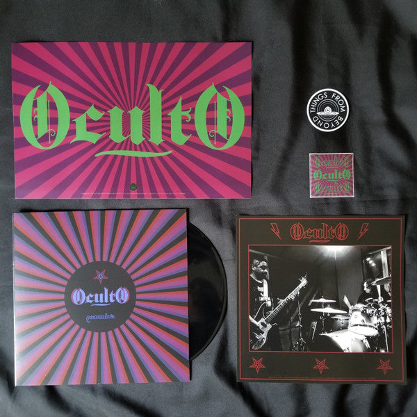 Image of Front Cover of LP - VG+/EX - OCULTO, Penumbra (Things From Beyond ; TFB 003, North America (inc Mexico) 2022 Reissue, Insert, Poster, 2 Stickers, Limited Edition of 200, Alternative Sleeve), Stickered Plastic Outer Sleeve,  - 3526365E