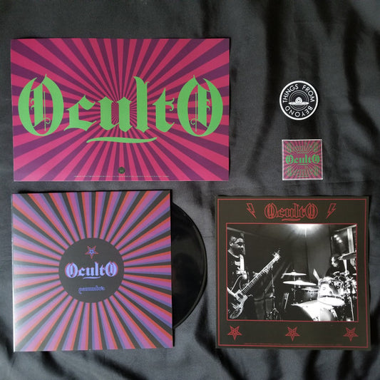 Image of Front Cover of LP - VG+/EX - OCULTO, Penumbra (Things From Beyond ; TFB 003, North America (inc Mexico) 2022 Reissue, Insert, Poster, 2 Stickers, Limited Edition of 200, Alternative Sleeve), Stickered Plastic Outer Sleeve,  - 3526365E