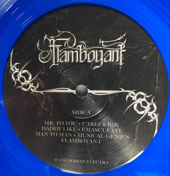 Image of Label Cover of LP - EX/VG+ - DORIAN ELECTRA, Flamboyant (; none, US 2021 Reissue, Insert, Transparent Blue Vinyl, Unsigned), Strong VG+,  - 3526360E