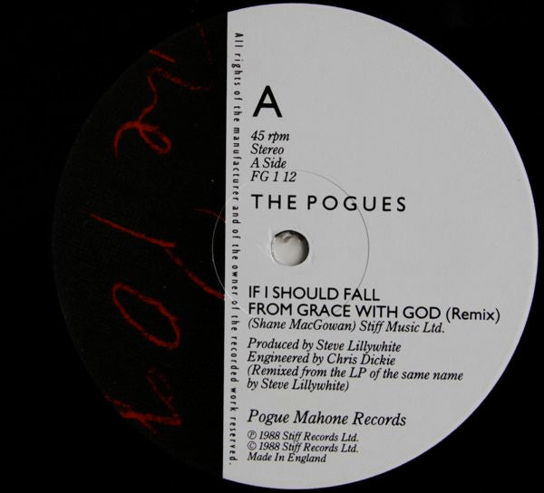 Image of Label Cover of 12" - VG/VG - THE POGUES, If I Should Fall From Grace With God (Pogue Mahone Records; FG 1 12, UK 1988, Picture Sleeve), ,  - 3616071C