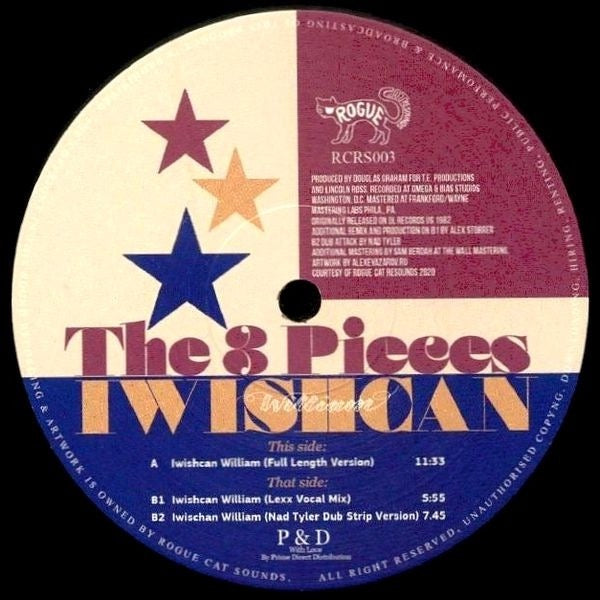Image of Label Cover of 12" - G+/VG - THE 3 PIECES, Iwishcan William (Rogue Cat Resounds; RCRS003, UK 2020, Picture Sleeve, RSD 2020 issue), Sleeve split at spine and on top.,  - 3616132C
