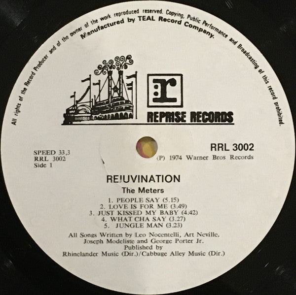 Image of Label Cover of LP - VG/VG - THE METERS, Rejuvenation (Reprise Records; RRL 3002, Zimbabwe ), ,  - 3626119E