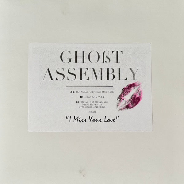 Image of Front Cover of 12" EP - VG+/VG - GHOST ASSEMBLY, I Miss Your Love - the remixes (R f Kutz; RK20, UK 2024, Stickered Plain Sleeve, includes letter in sealed envelope), , Vinyl comes with a sealed letter in a stamped envelope. 6 of these letters were stamped in red ink. The remaining copies were stamped in black ink. - 3616135C