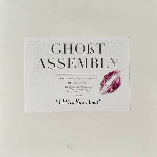 Image of Front Cover of 12" EP - VG+/VG - GHOST ASSEMBLY, I Miss Your Love - the remixes (R f Kutz; RK20, UK 2024, Stickered Plain Sleeve, includes letter in sealed envelope), , Vinyl comes with a sealed letter in a stamped envelope. 6 of these letters were stamped in red ink. The remaining copies were stamped in black ink. - 3616135C