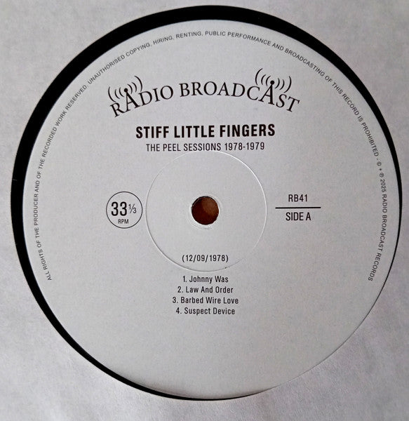 Image of Label Cover of LP - VG+/VG+ - STIFF LITTLE FINGERS, The Peel Sessions 1978-1979 (Radio Broadcast; RB41, Europe 2025, Card Square Cover with plaind card Sleeve), ,  - 3646074S