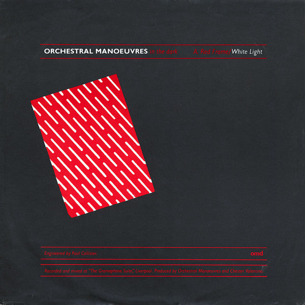 Image of Front Cover of 12" - VG/VG - ORCHESTRAL MANOEUVRES IN THE DARK, Red Frame/White Light (Dindisc Grey Labels; DIN 6-12, UK 1980, Picture Sleeve), Sleeve intact but well worn.,  - 3616072C