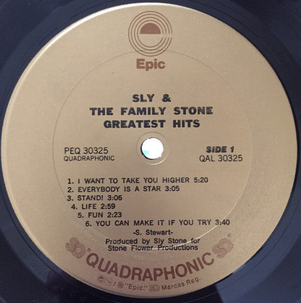 Image of Label Cover of LP - VG/VG - SLY & THE FAMILY STONE, Greatest Hits (Epic; PEQ 30325, UK , Gatefold, Quadraphonic), ,  - 3626125E