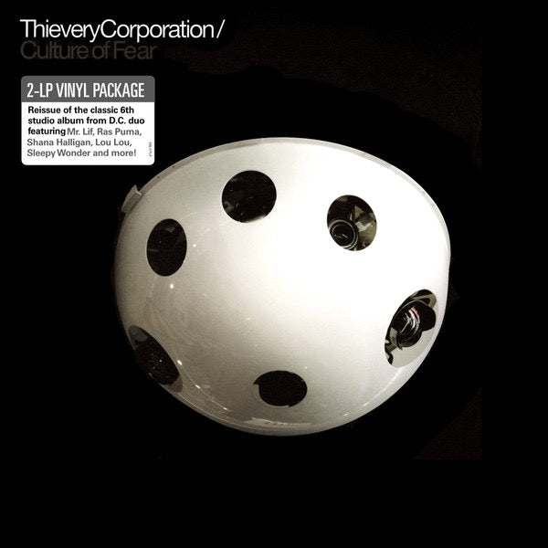 Image of Front Cover of 2xLP - NEW/NEW - THIEVERY CORPORATION, Culture Of Fear (Eighteenth Street Lounge Music; ESL177LP, US 2014 Reissue, Gatefold), , Dub, downtempo, trip hop and global grooves all meet on one of Thievery Corporation s slickest records.  Culture Of Fear  sets the tone with its hazy production and political edge, while the whole album moves effortlessly between dub, reggae, hip hop and electronic sounds. A seriously laid back listen with plenty going on beneath the surface. - 3536218E