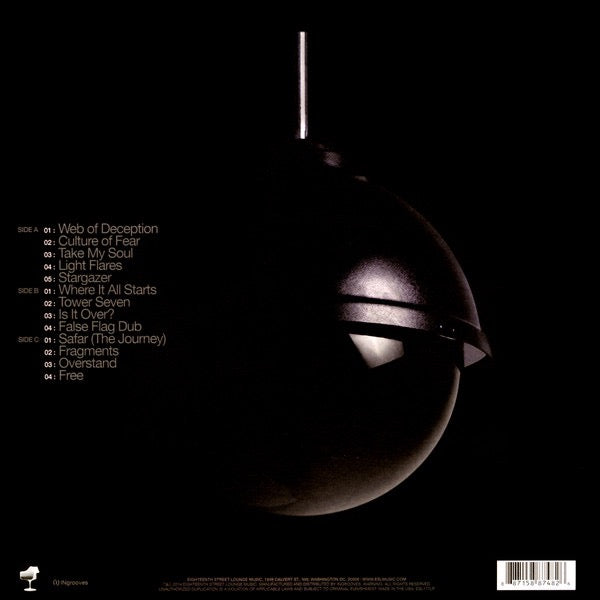 Image of Back Cover of 2xLP - NEW/NEW - THIEVERY CORPORATION, Culture Of Fear (Eighteenth Street Lounge Music; ESL177LP, US 2014 Reissue, Gatefold), , Dub, downtempo, trip hop and global grooves all meet on one of Thievery Corporation s slickest records.  Culture Of Fear  sets the tone with its hazy production and political edge, while the whole album moves effortlessly between dub, reggae, hip hop and electronic sounds. A seriously laid back listen with plenty going on beneath the surface. - 3536218E