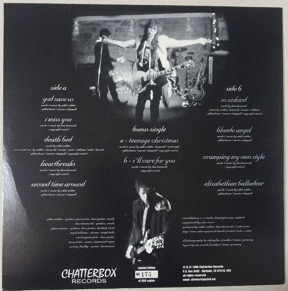 Image of Back Cover of LP - EX/VG+ - NIKKI SUDDEN & DAVE KUSWORTH, JACOBITES, God Save Us Poor Sinners (Chatterbox Records; CHLP-01, France 1998, Insert, With 7"), Strong VG+, Limited Edition Number 132,  - 3526344E