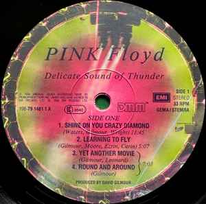 Image of Label Cover of 2xLP - G+/VG - PINK FLOYD, Delicate Sound Of Thunder (EMI; 198-7 91480 1, Europe 1988, Gatefold, 2 Inners, Sides B & D labels embossed Bass clef), Hairlines, edge & ring wear, sticker damage, small tear on opening edge,  - 3646120S
