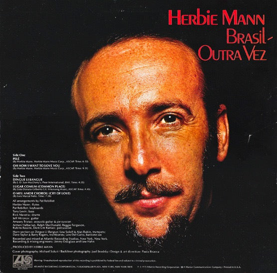 Image of Back Cover of LP - G+/VG - HERBIE MANN, Brazil - Once Again (Atlantic; SD 19169, US 1978, Company Inner), Slightly tatty top corner.,  - 3616198C