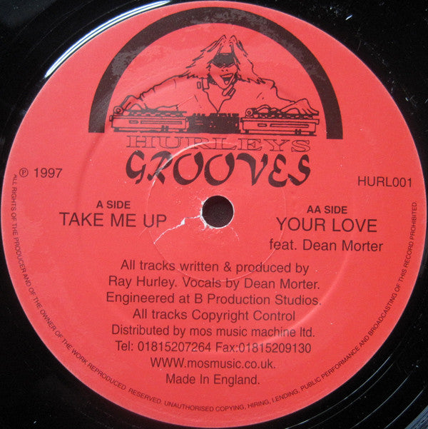 Image of Front Cover of 12" - /G+ - RAY HURLEY, Take Me Up / Your Love (Hurleys Grooves ; HURL001, UK 1997), strong G+. light scuffs one side only,  - 3646111S