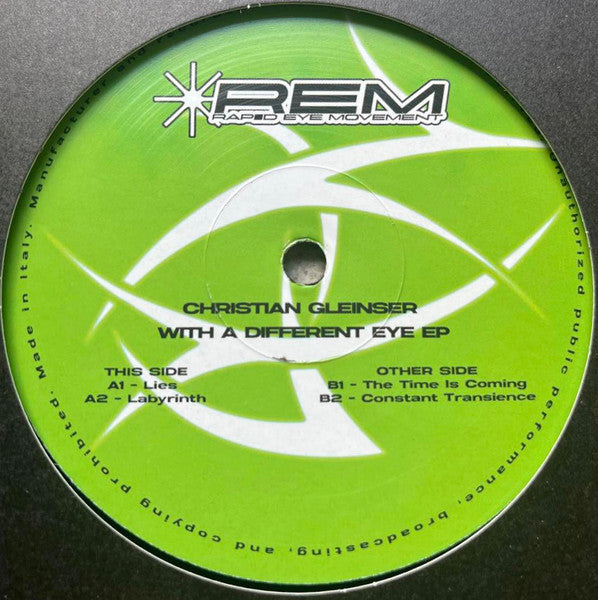 Image of Front Cover of 12" - /VG+ - CHRISTIAN GLEINSER, With A Different Eye EP (REM Records ; REM001, Italy 2023, Plain Sleeve), ,  - 3646116S