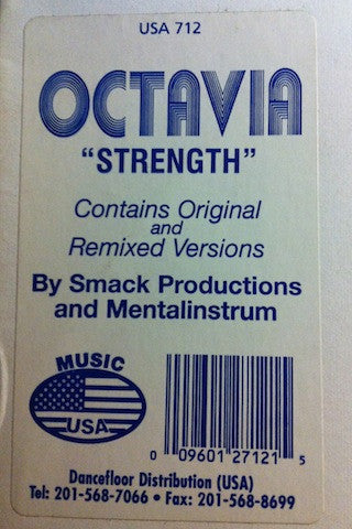 Image of Front Cover of 12" - G+/G+ - OCTAVIA, Strength (Music USA; USA 712, US 1995, White Label, Stickered Plain Sleeve), ,  - 3626141E