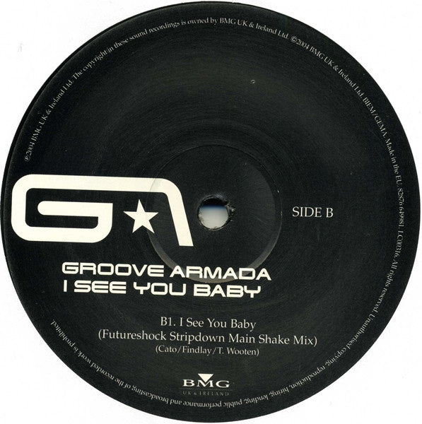Image of Label Cover of 12" - VG/VG - GROOVE ARMADA, I See You Baby (BMG UK & Ireland; 82876 649981, UK 2004, Picture Sleeve), Marks,  - 3616190C