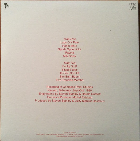 Image of Back Cover of LP - VG/VG - LIZZY MERCIER DESCLOUX, Mambo Nassau (Light In The Attic; LITA 137, US 2016 Reissue, Pasteback Gatefold, NO Insert, NO Obi), Strong VG - light marks,  - 3646126S