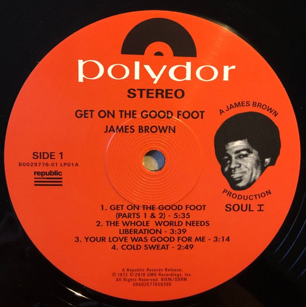 Image of Label Cover of 2xLP - NEW/NEW - JAMES BROWN, Get On The Good Foot (Polydor; PD2-3004, Worldwide 2019 Reissue), ,  - 3600031E